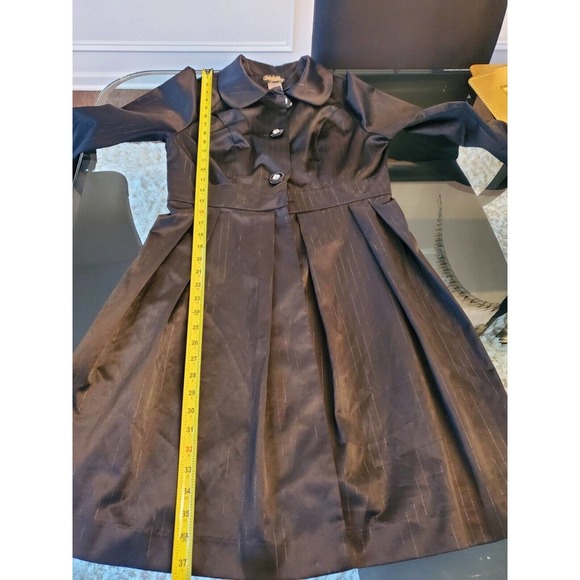 Fabulosity Women Solid Black Polyester Long Sleeve Buttons Front Long Jacket XL - Picture 12 of 12